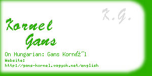 kornel gans business card